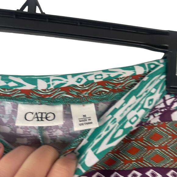Cato Women's Size Medium Green Purple Tribal Printed Maxi Skirt - Picture 5 of 7